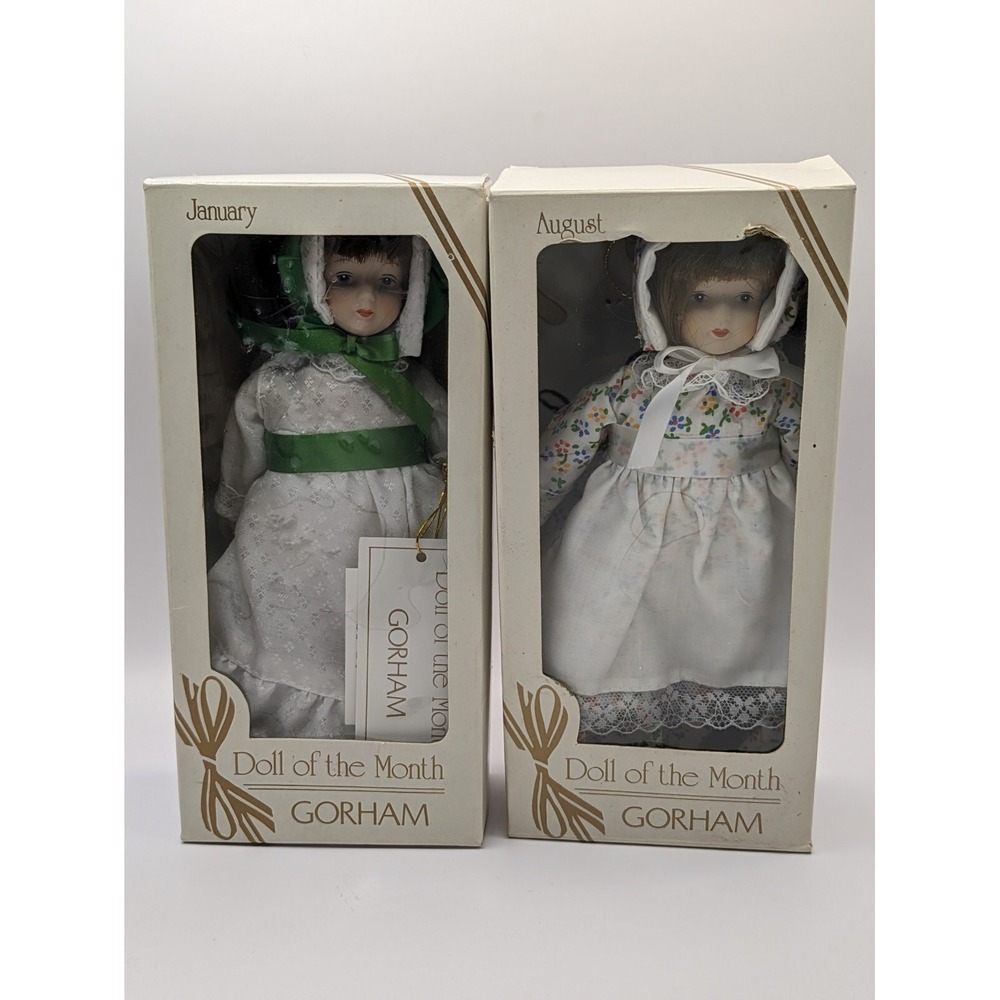 Vintage Gift World of Gorham 1983 Doll of the Month January August Porcelain